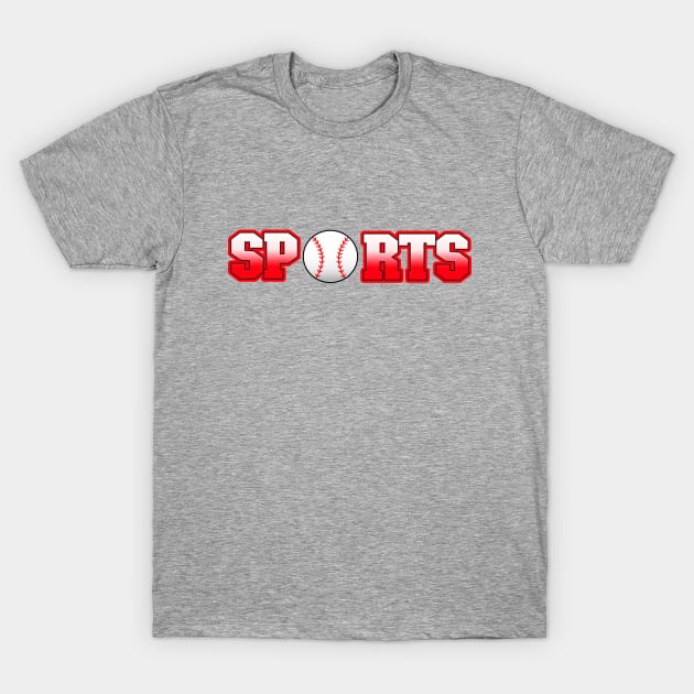 BASEBALL Style Sports Text Red T-Shirt by SartorisArt1